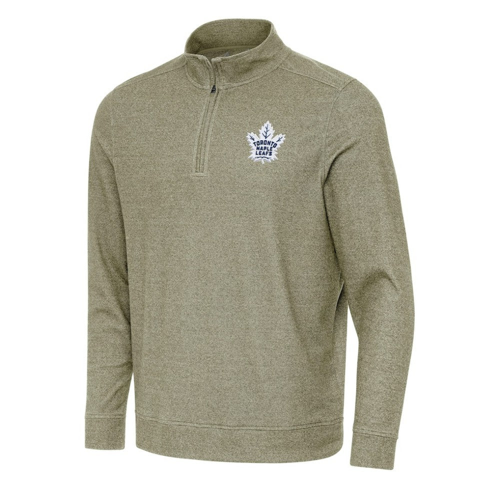Toronto Maple Leafs Antigua Subtle Quarter-Zip Sweatshirt Olive