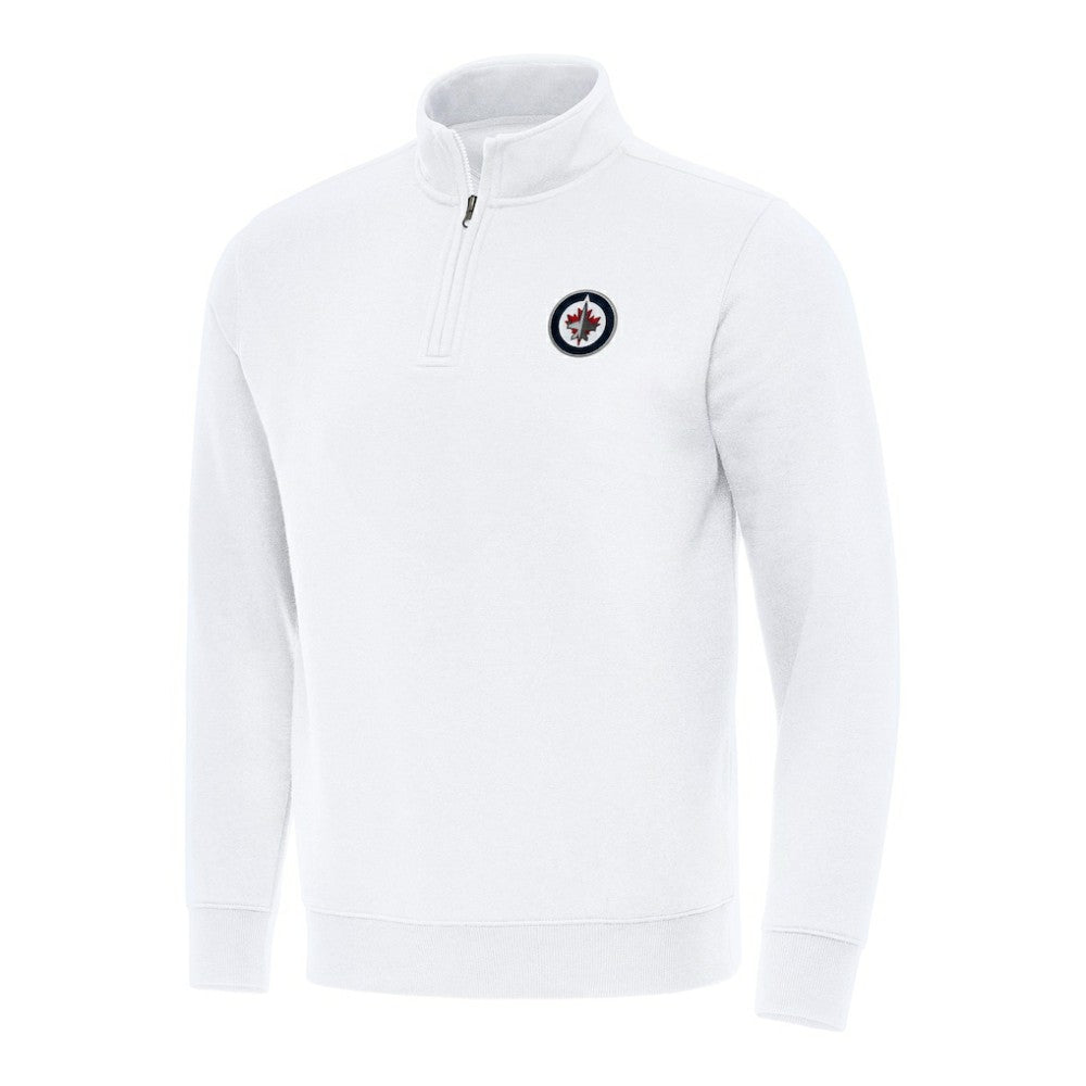 Winnipeg Jets Antigua Victory Quarter-Zip Mock Sweatshirt White