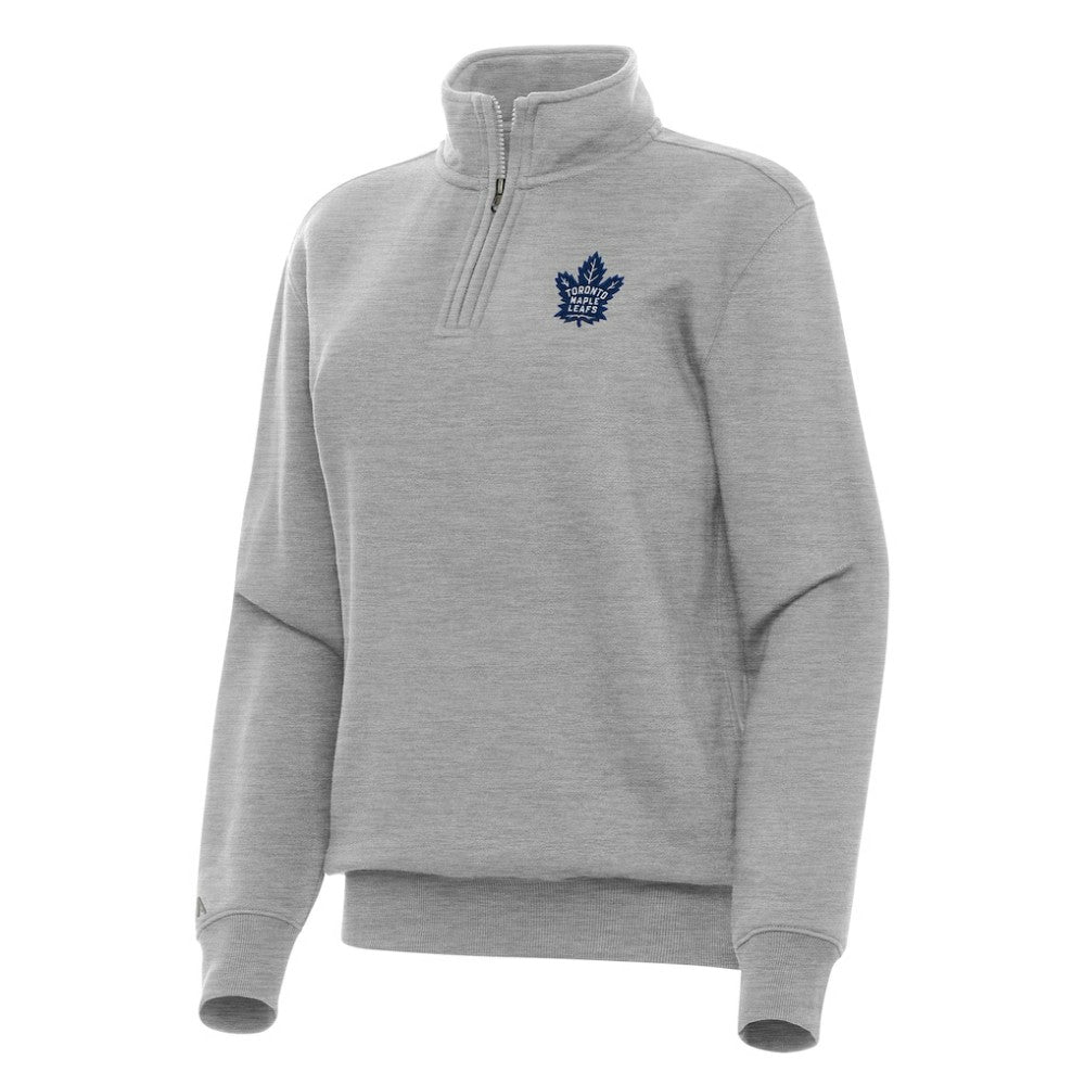 Toronto Maple Leafs Antigua Women's Victory Quarter-Zip Sweatshirt Heather Gray