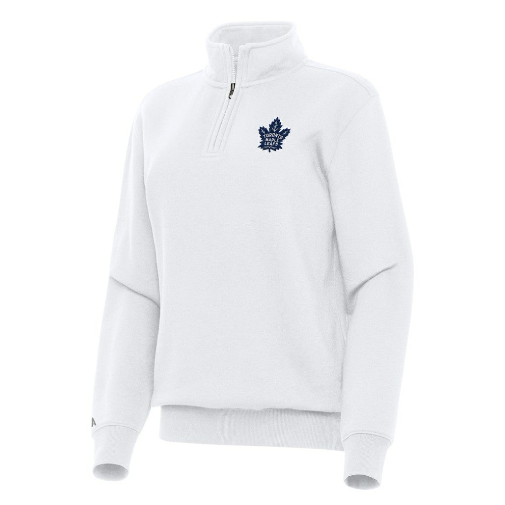 Toronto Maple Leafs Antigua Women's Victory Quarter-Zip Sweatshirt White