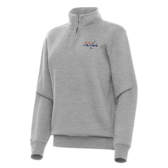 Washington Capitals Antigua Women's Victory Quarter-Zip Sweatshirt Heather Gray