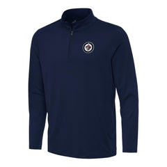Winnipeg Jets Antigua Reprocess Quarter-Zip Top Navy