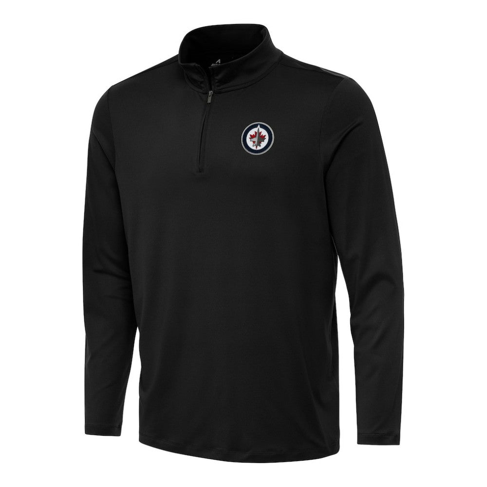 Winnipeg Jets Antigua Reprocess Quarter-Zip Top Black