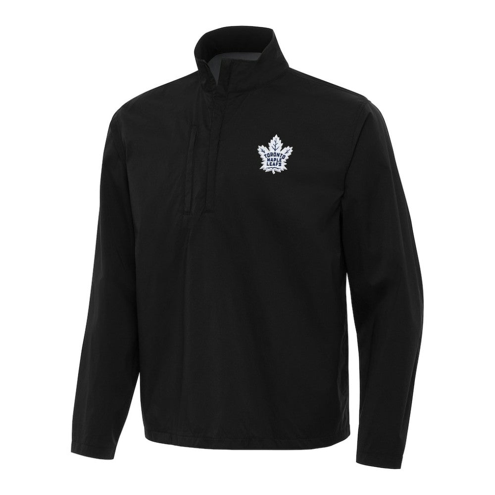 Toronto Maple Leafs Antigua Brisk Quarter-Zip Windbreaker Black