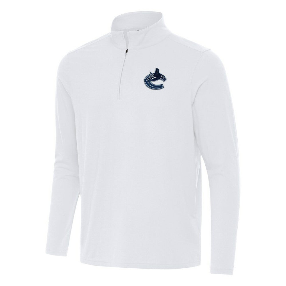 Vancouver Canucks Antigua Intent Quarter-Zip Top White
