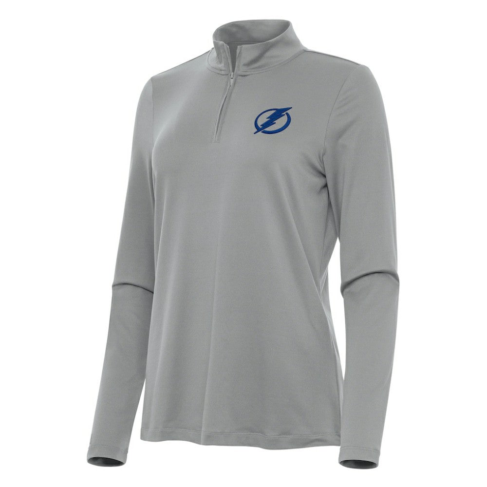 Tampa Bay Lightning Antigua Women's Reprocess Quarter-Zip Top Gray