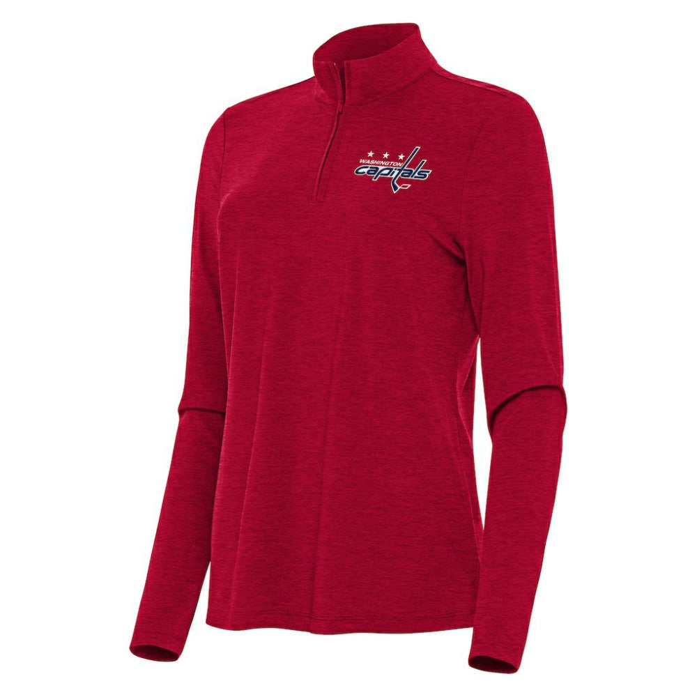 Washington Capitals Antigua Women's Bright Quarter-Zip Top Heather Red