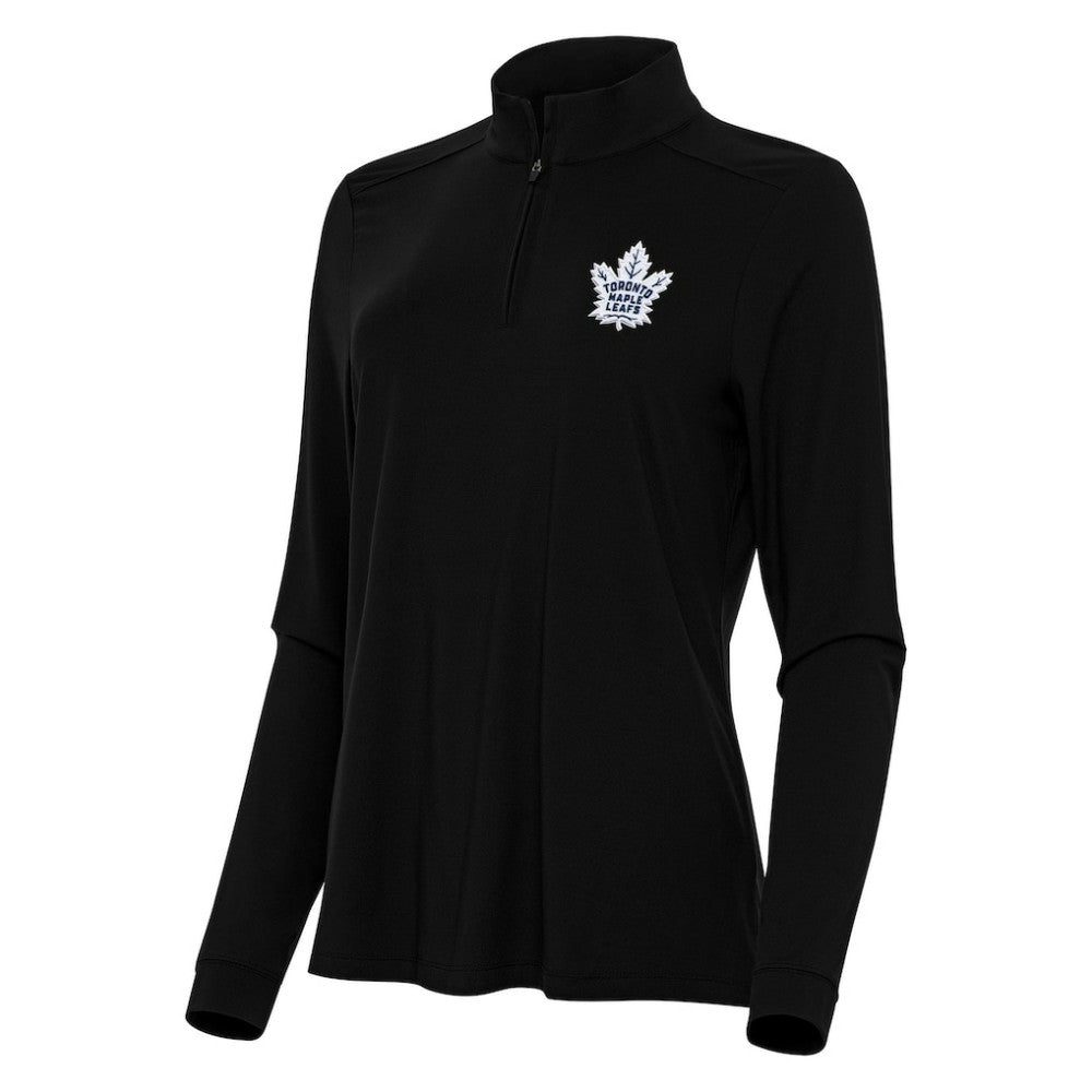 Toronto Maple Leafs Antigua Women's Intent Quarter-Zip Top Black