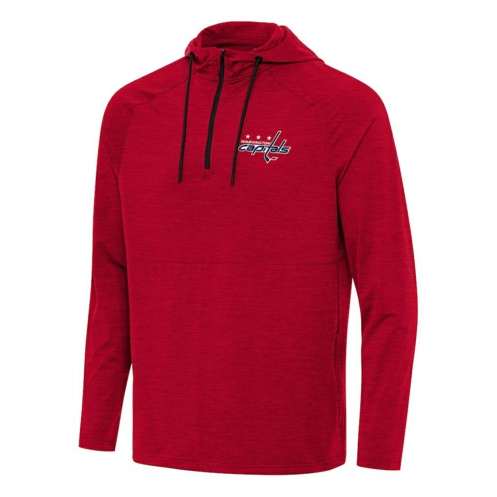 Washington Capitals Antigua Spikes Quarter-Zip Hoodie Heather Red