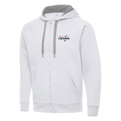 Washington Capitals Antigua Big & Tall Victory Full-Zip Hoodie White