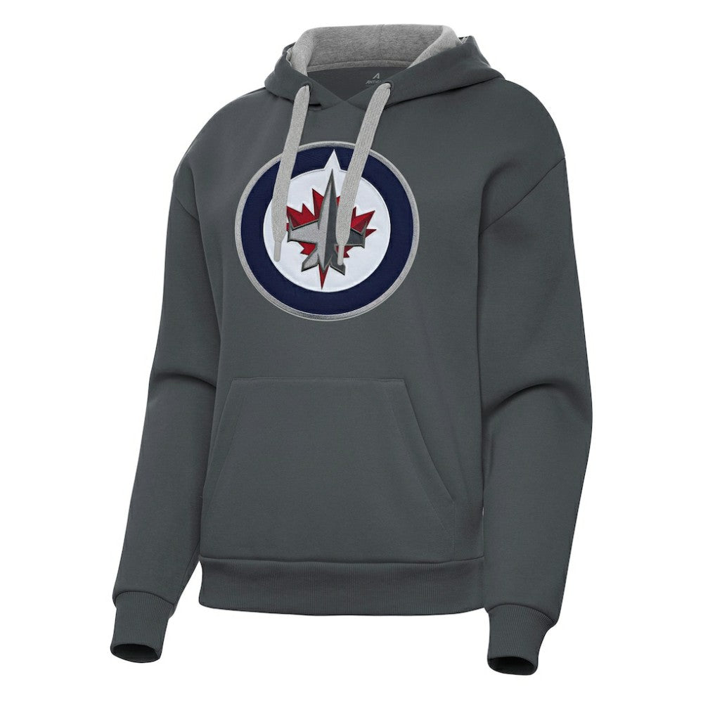 Winnipeg Jets Antigua Women's Victory Pullover Hoodie Charcoal