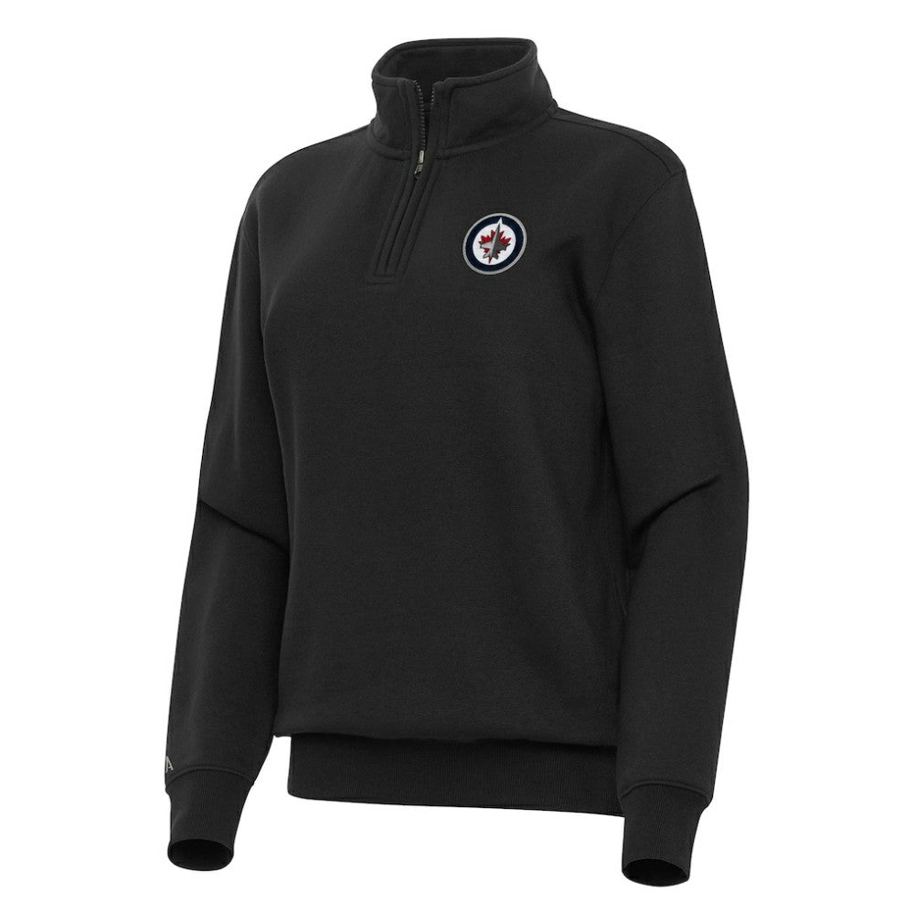 Winnipeg Jets Antigua Women's Victory Quarter-Zip Sweatshirt Black