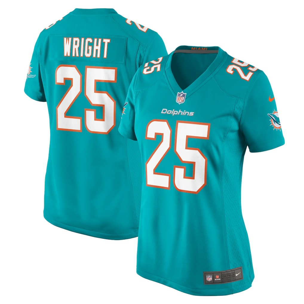 Jaylen Wright Miami Dolphins Women's Game Jersey - Aqua | Nike online