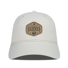 Buffalo Sabres Men's Levelwear Faux Leather Patch Unstructured Adjustable Hat Cream