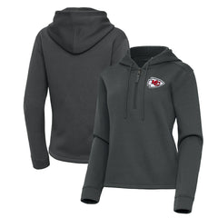 Kansas City Chiefs Antigua Women's Contemporary Quarter-Zip Hoodie - Pewter outlet