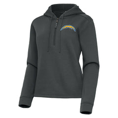 Los Angeles Chargers Antigua Women's Contemporary Quarter-Zip Hoodie - Pewter outlet