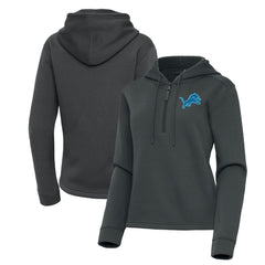 Detroit Lions Antigua Women's Contemporary Quarter-Zip Hoodie - Pewter discount