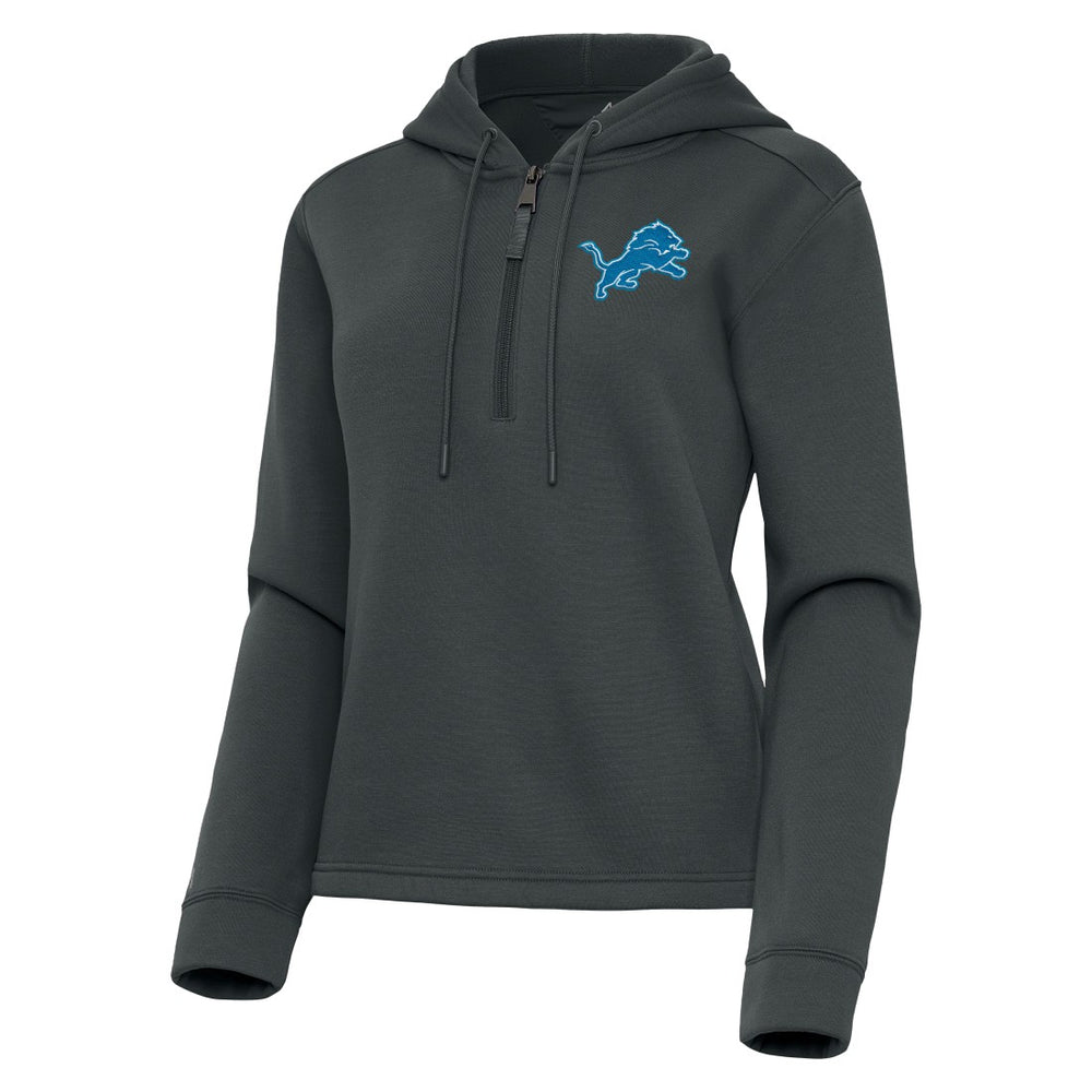 Detroit Lions Antigua Women's Contemporary Quarter-Zip Hoodie - Pewter discount