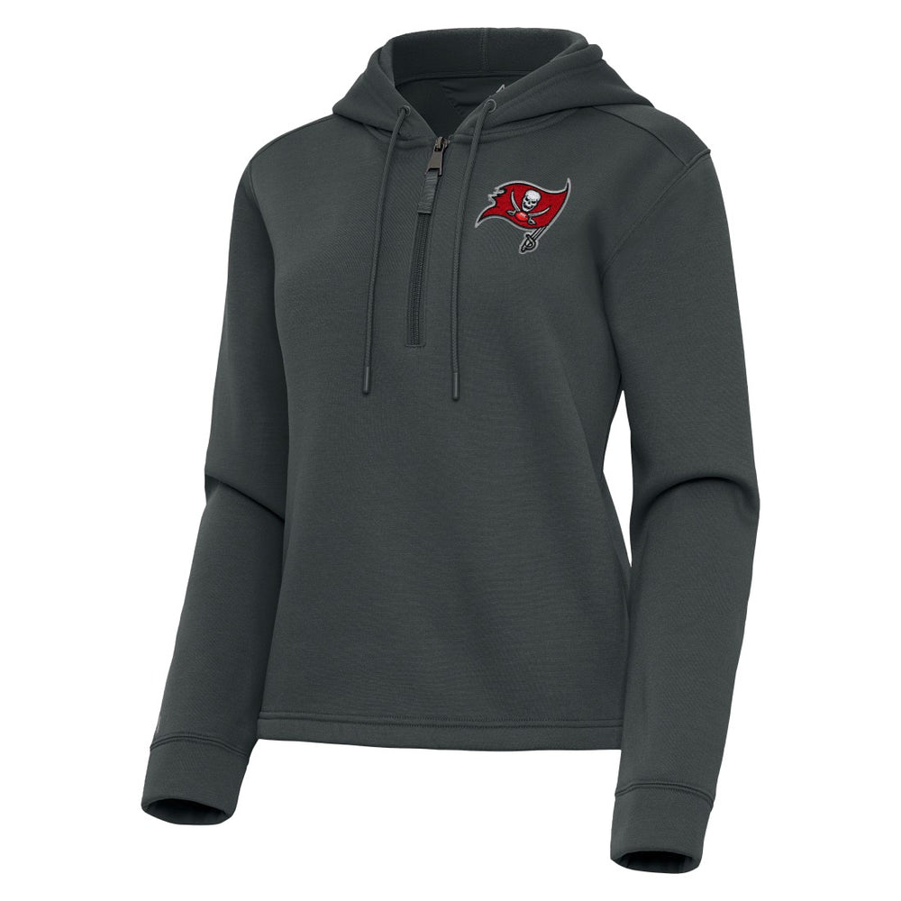 Tampa Bay Buccaneers Antigua Women's Contemporary Quarter-Zip Hoodie - Pewter sale