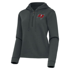 Tampa Bay Buccaneers Antigua Women's Contemporary Quarter-Zip Hoodie - Pewter sale