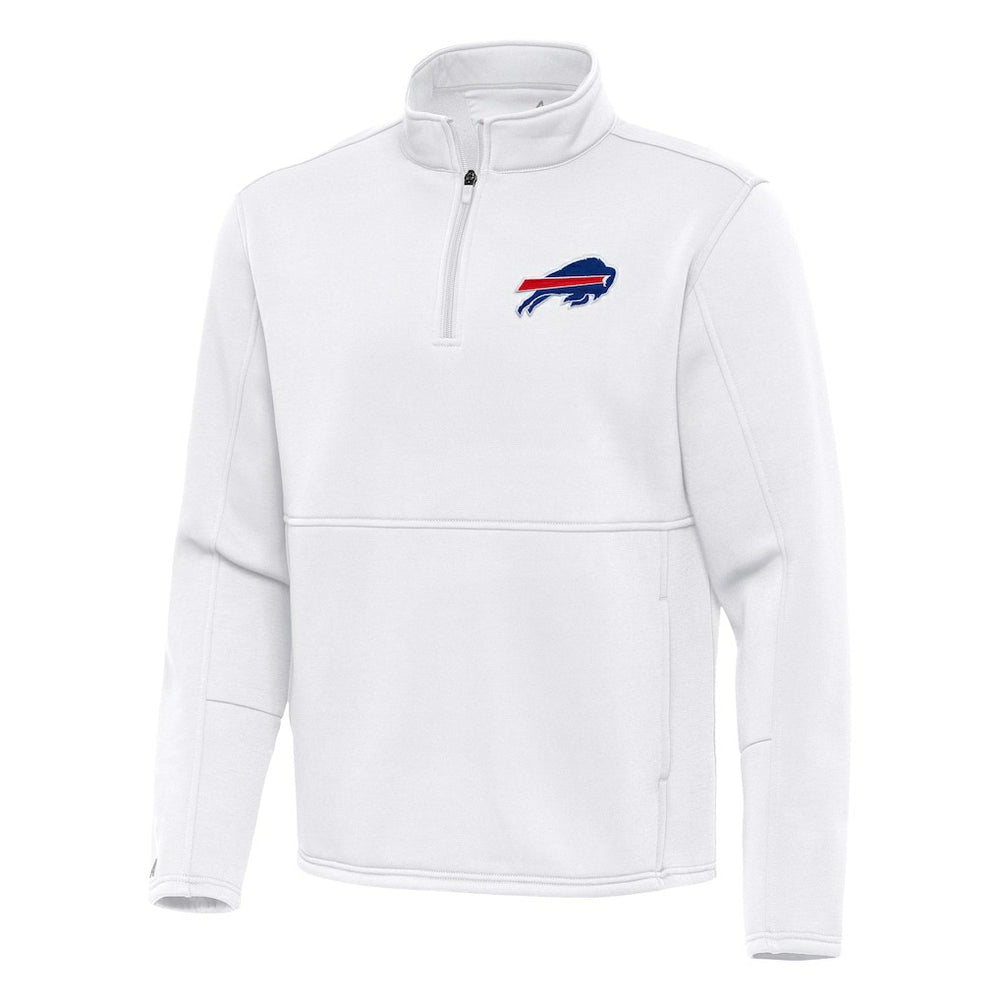 Buffalo Bills Antigua Twist Quarter-Zip Pullover Jacket - White cheap