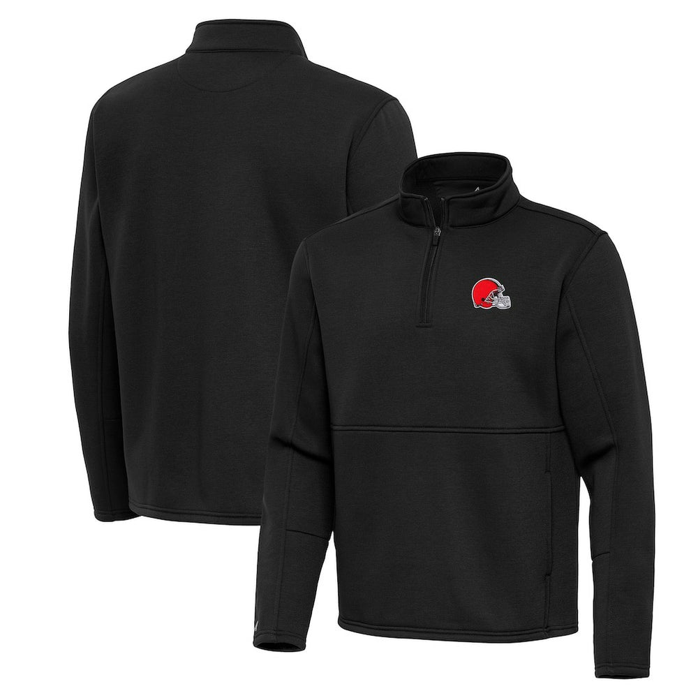 Cleveland Browns Antigua Twist Quarter-Zip Pullover Jacket - Black outlet