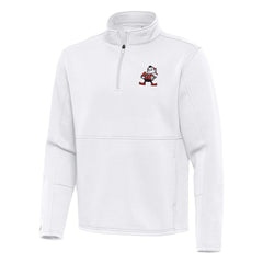 Cleveland Browns Antigua Twist Quarter-Zip Pullover Jacket - White cheap