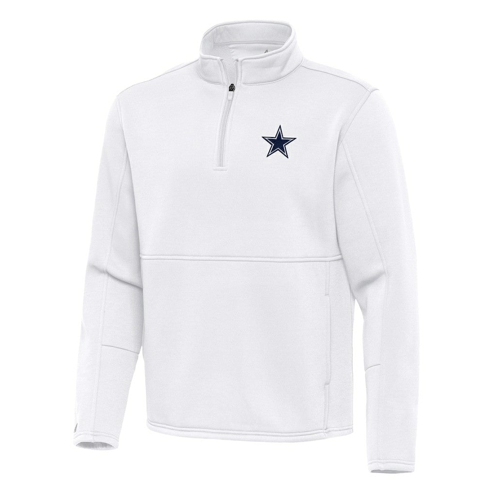 Dallas Cowboys Antigua Twist Quarter-Zip Pullover Jacket - White cheap