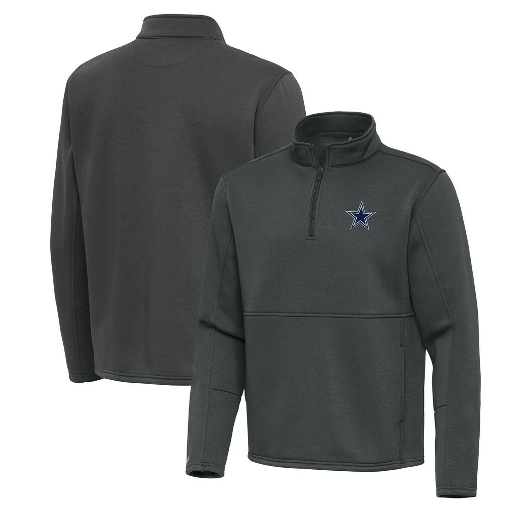 Dallas Cowboys Antigua Twist Quarter-Zip Pullover Jacket - Pewter sale
