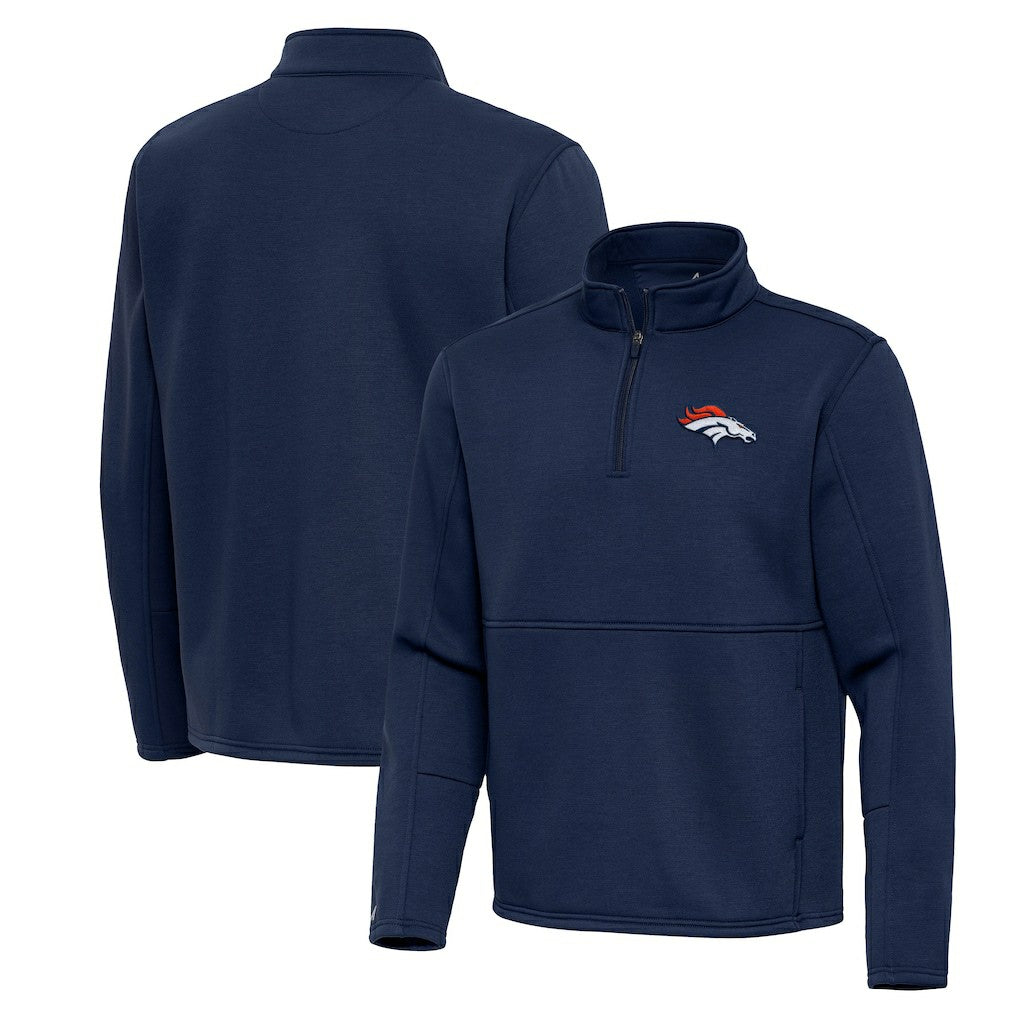 Denver Broncos Antigua Twist Quarter-Zip Pullover Jacket - Navy cheap