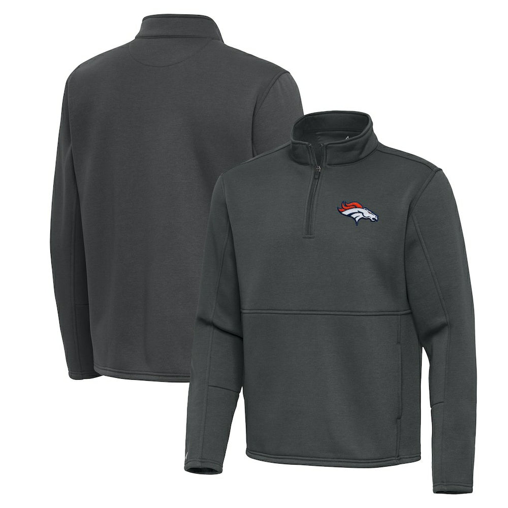 Denver Broncos Antigua Twist Quarter-Zip Pullover Jacket - Pewter outlet