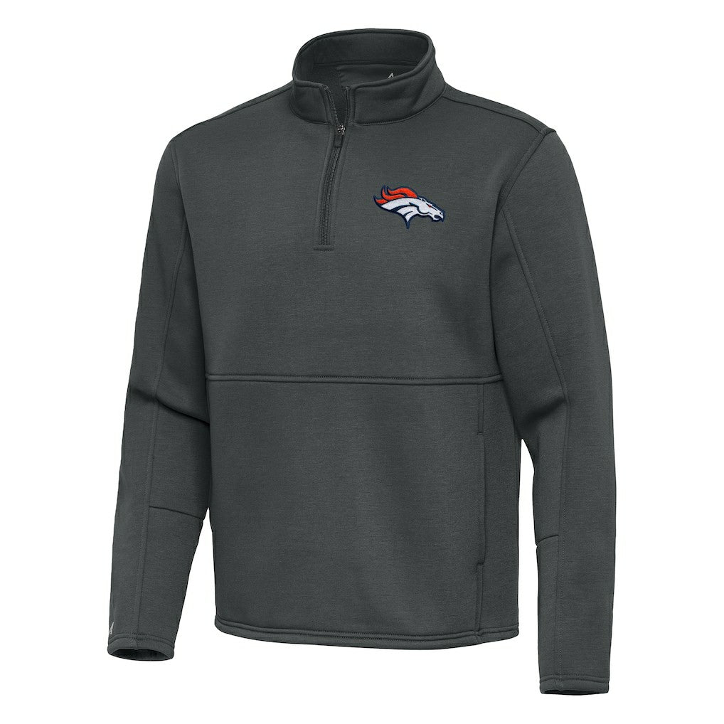 Denver Broncos Antigua Twist Quarter-Zip Pullover Jacket - Pewter outlet