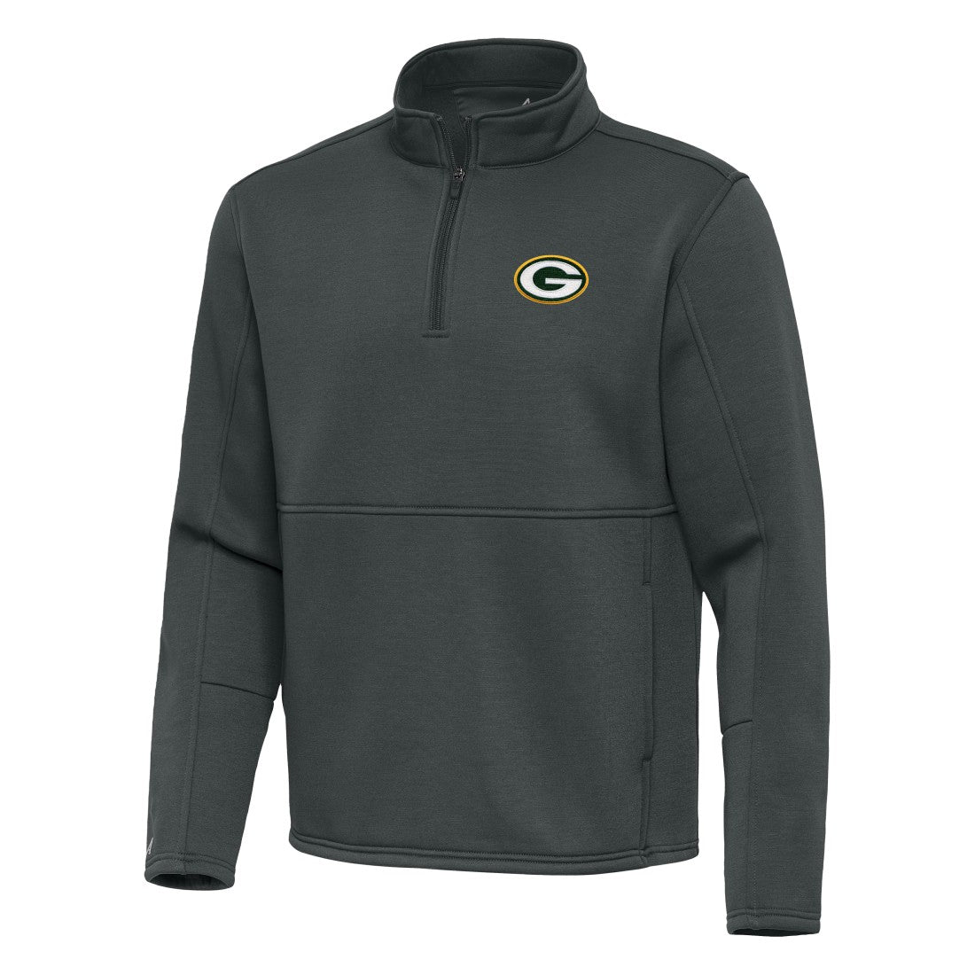 Green Bay Packers Antigua Twist Quarter-Zip Pullover Jacket - Pewter for sale