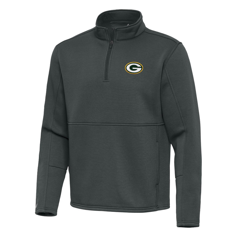 Green Bay Packers Antigua Twist Quarter-Zip Pullover Jacket - Pewter for sale