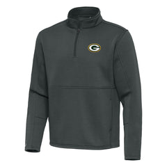 Green Bay Packers Antigua Twist Quarter-Zip Pullover Jacket - Pewter for sale