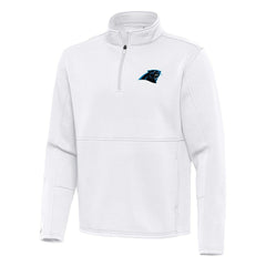 Carolina Panthers Antigua Twist Quarter-Zip Pullover Jacket - White on sale