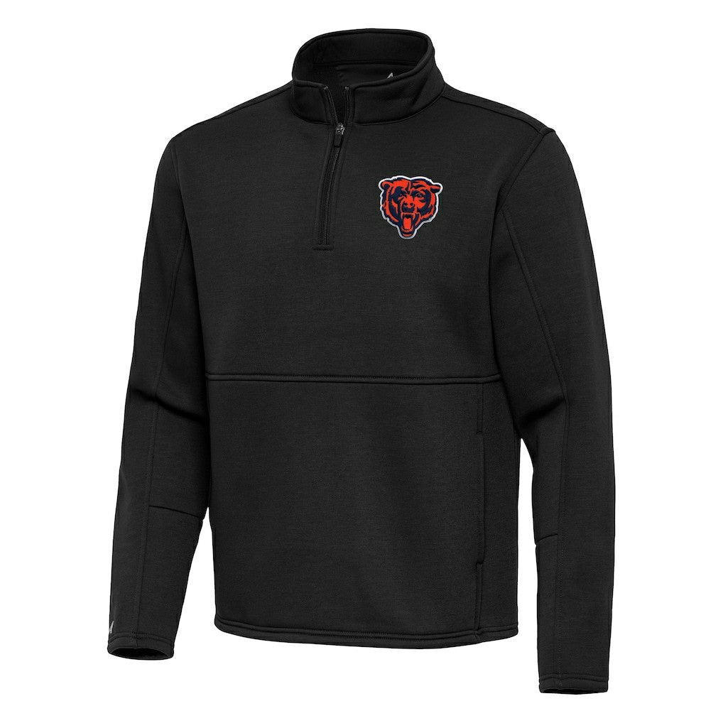 Chicago Bears Antigua Twist Quarter-Zip Pullover Jacket - Black on sale