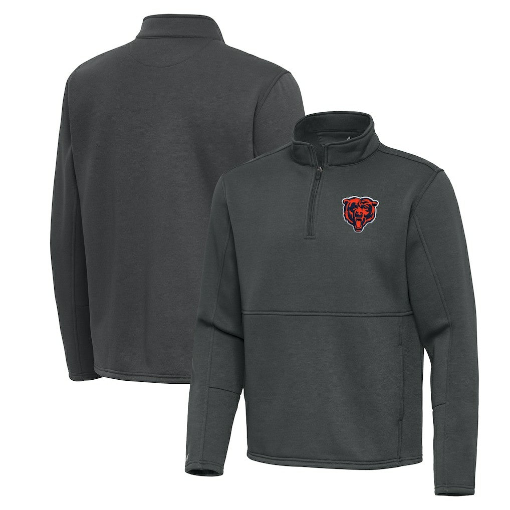 Chicago Bears Antigua Twist Quarter-Zip Pullover Jacket - Pewter sale