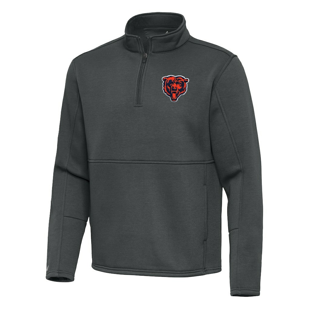 Chicago Bears Antigua Twist Quarter-Zip Pullover Jacket - Pewter sale