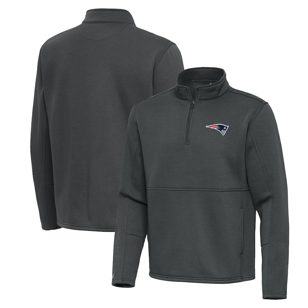 New England Patriots Antigua Twist Quarter-Zip Pullover Jacket - Pewter outlet