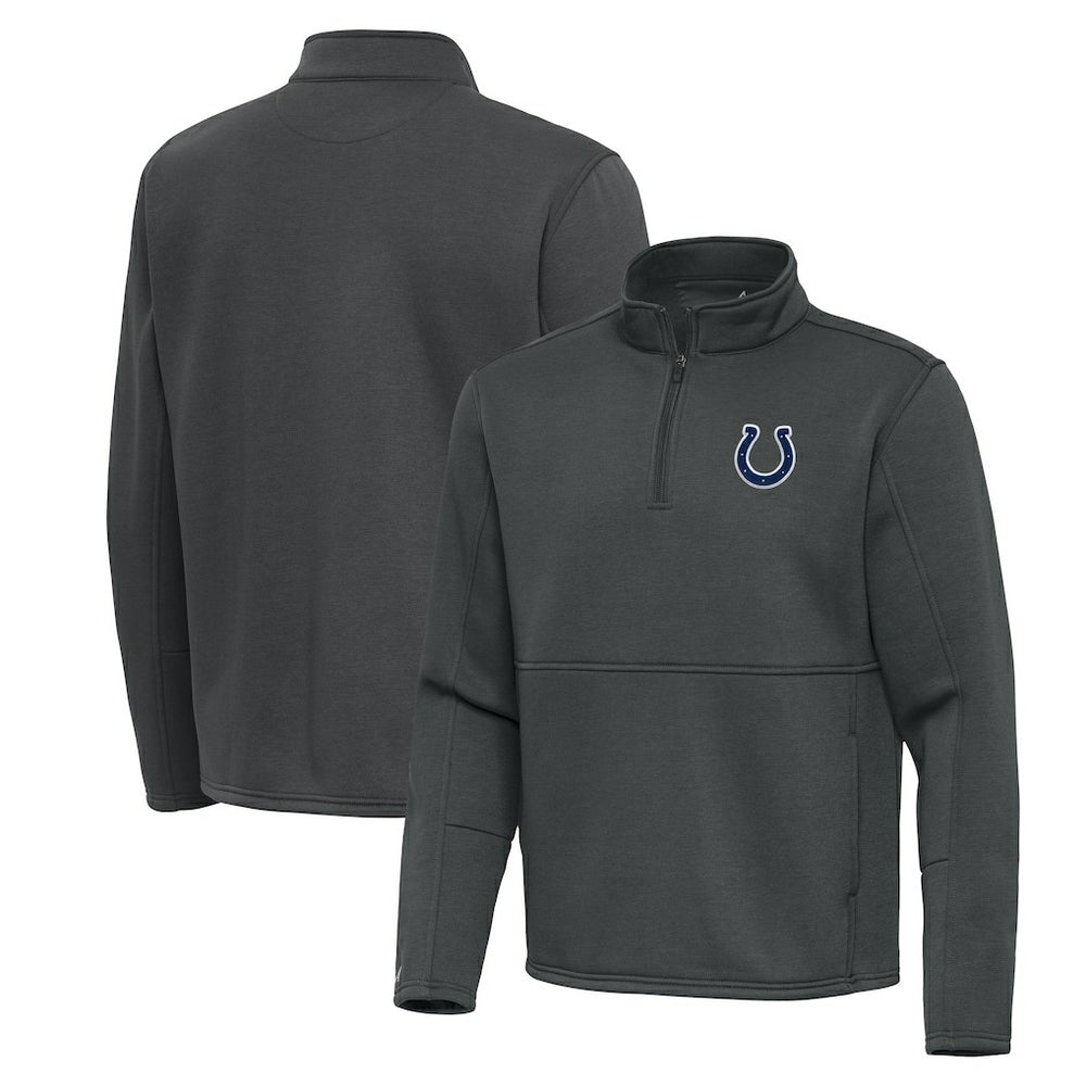 Indianapolis Colts Antigua Twist Quarter-Zip Pullover Jacket - Pewter sale
