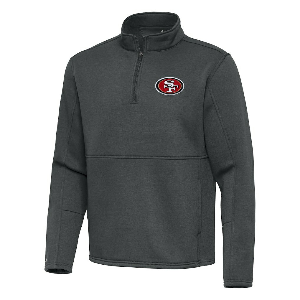 San Francisco 49ers Antigua Twist Quarter-Zip Pullover Jacket - Pewter cheap