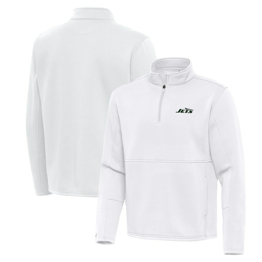 New York Jets Antigua Twist Quarter-Zip Pullover Jacket - White outlet
