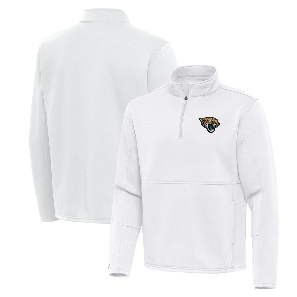 Jacksonville Jaguars Antigua Twist Quarter-Zip Pullover Jacket - White cheap