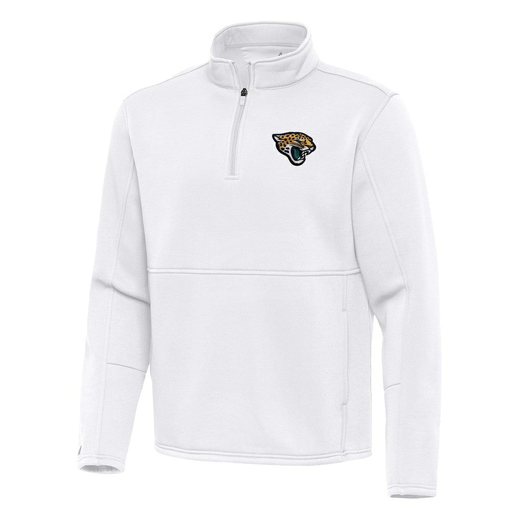 Jacksonville Jaguars Antigua Twist Quarter-Zip Pullover Jacket - White cheap