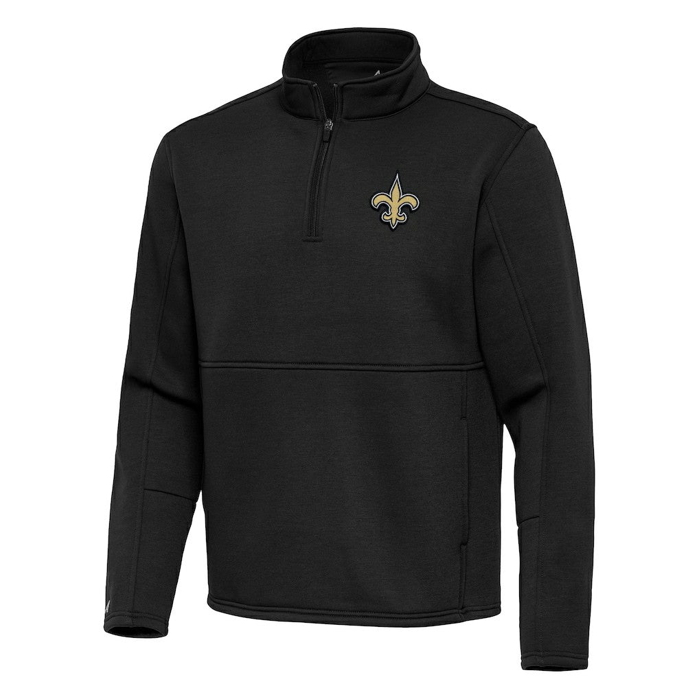 New Orleans Saints Antigua Twist Quarter-Zip Pullover Jacket - Black discount