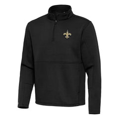 New Orleans Saints Antigua Twist Quarter-Zip Pullover Jacket - Black discount