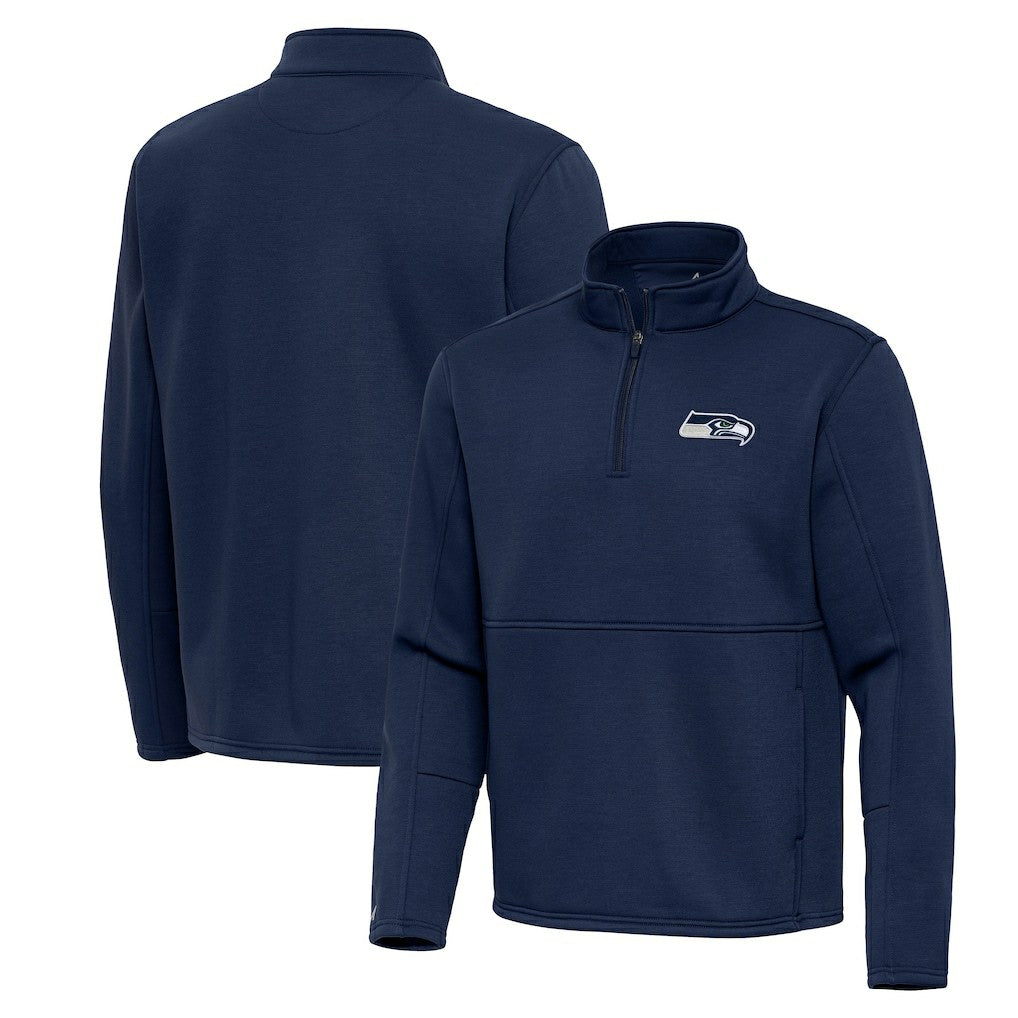 Seattle Seahawks Antigua Twist Quarter-Zip Pullover Jacket - Navy outlet