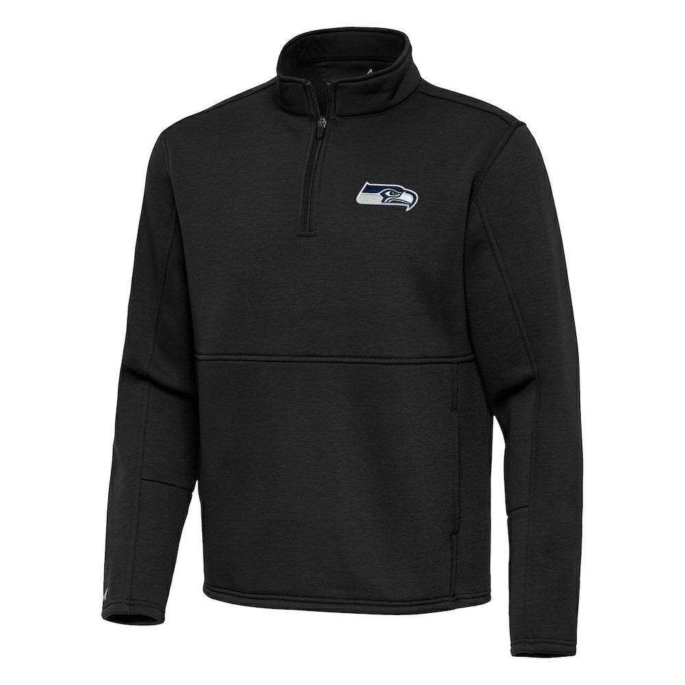 Seattle Seahawks Antigua Twist Quarter-Zip Pullover Jacket - Black discount