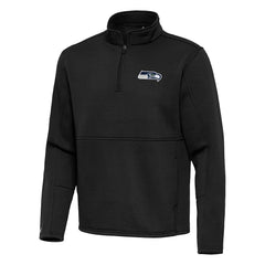 Seattle Seahawks Antigua Twist Quarter-Zip Pullover Jacket - Black discount